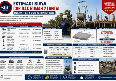 Estimasi Biaya Cor Dak Rumah 2 Lantai dengan Lift Cor