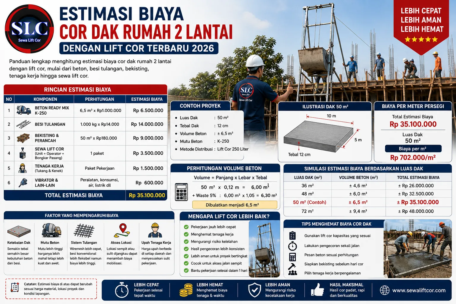 Estimasi Biaya Cor Dak Rumah 2 Lantai
